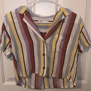 Hollister XS Collared Crop Top